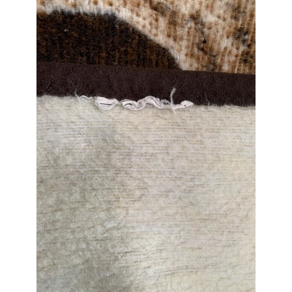 Vintage Biederlack Blanket Mare and Foal FLAWS Tag Removed 60x 78" Reversible Br - Picture 7 of 9